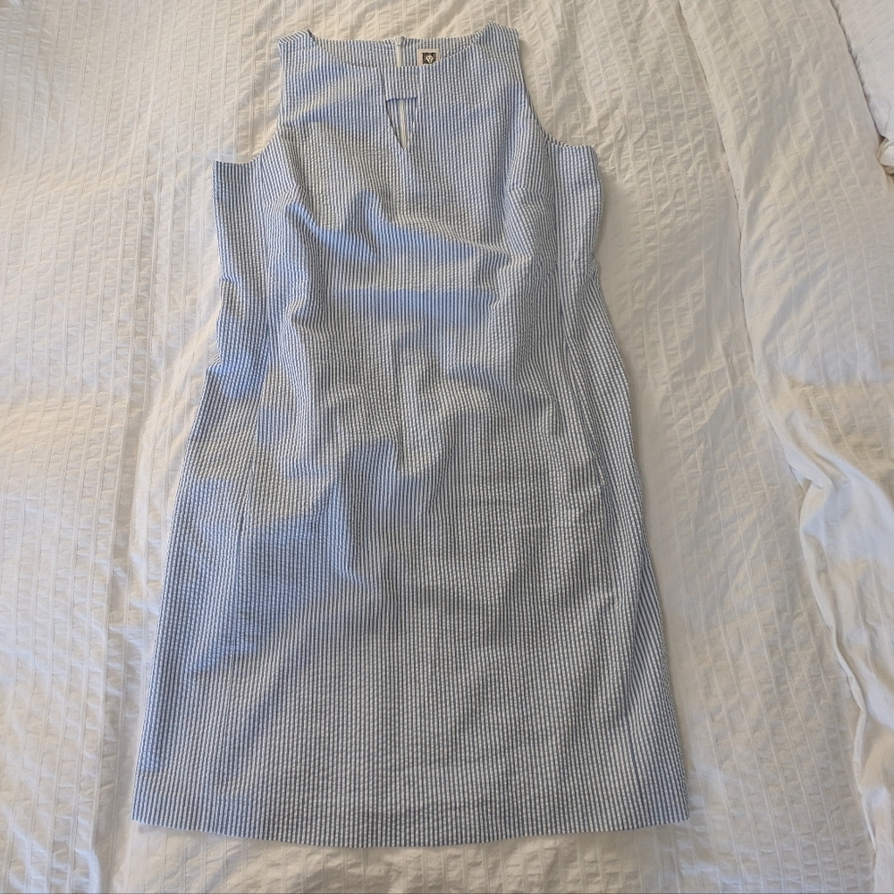 Blue Striped Sleeveless Dress